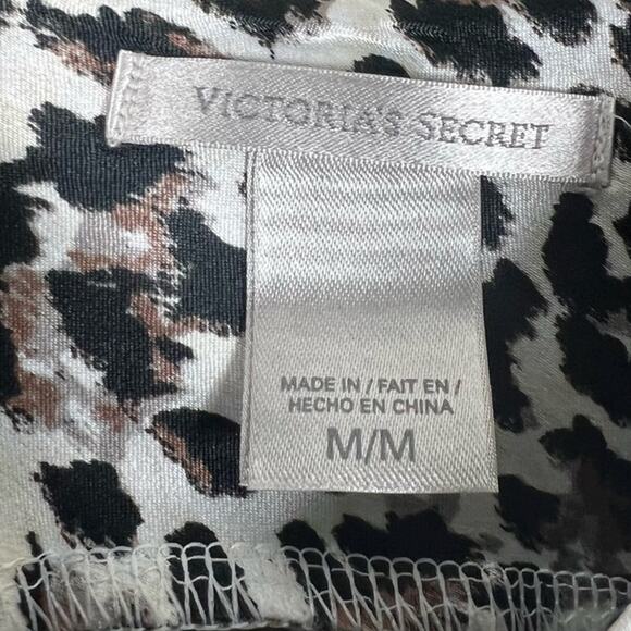 Victoria's Secret Babydoll Lingerie Slip Nightgown Womens M Leopard Satin Mini - Picture 5 of 5